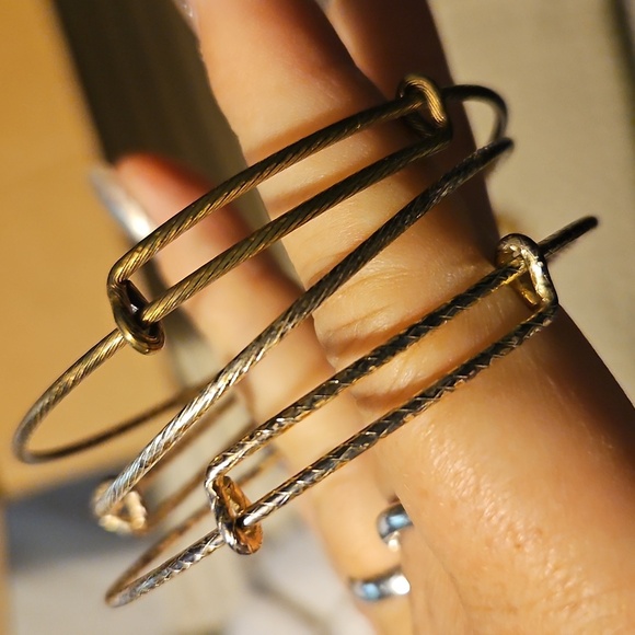 Elegant Gold and Silver Alex And Ani Bangle Set - Picture 5 of 5